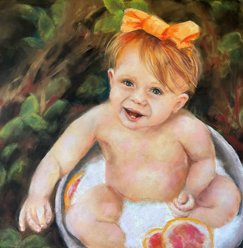 Bathtime | original pastel artwork