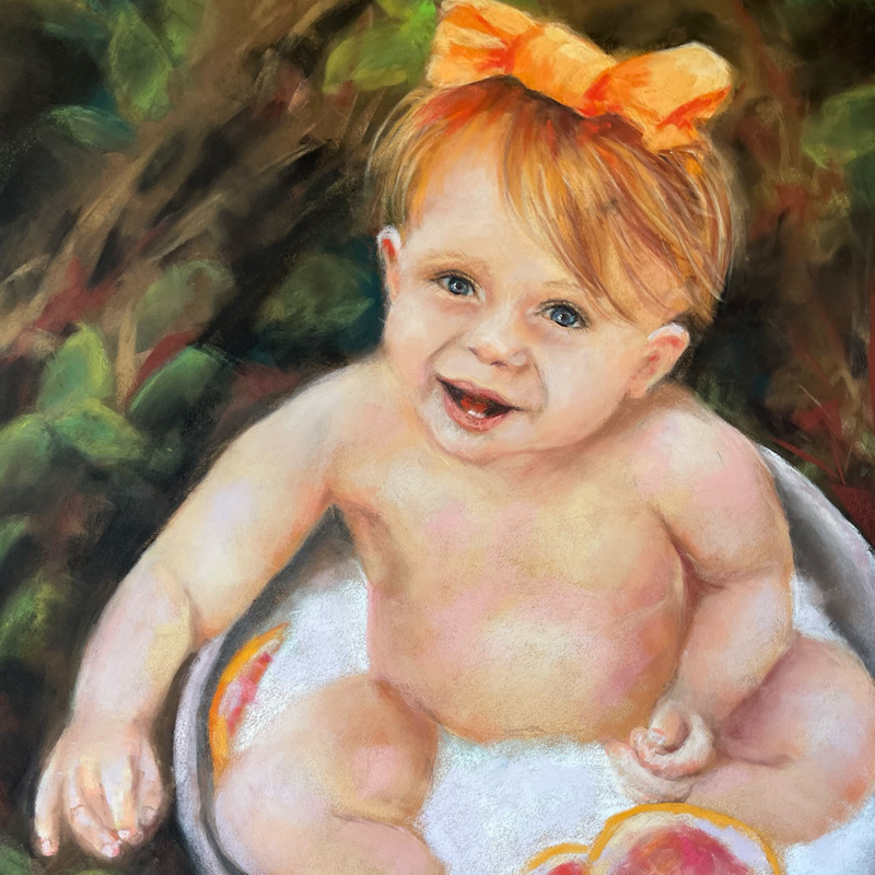 Bathtime } original pastel art
