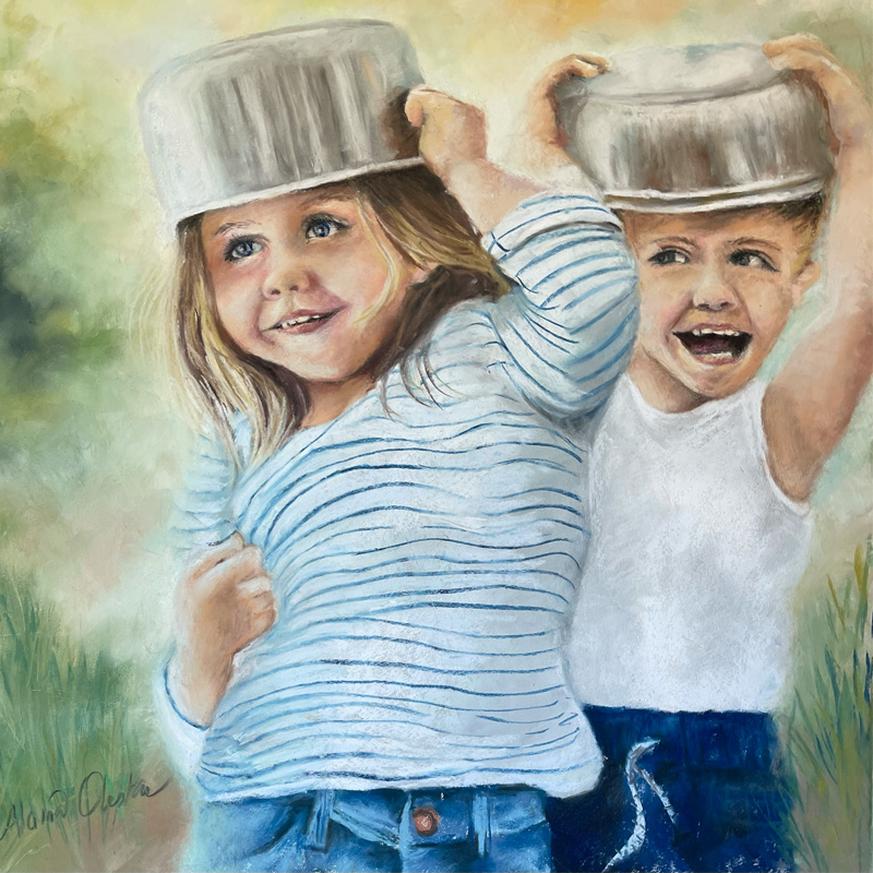 Two Potheads } original pastel art