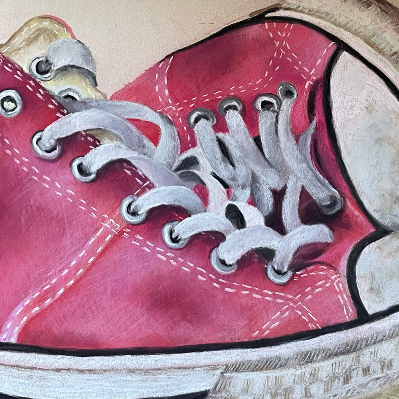 Laced with Attitude | original pastel artwork