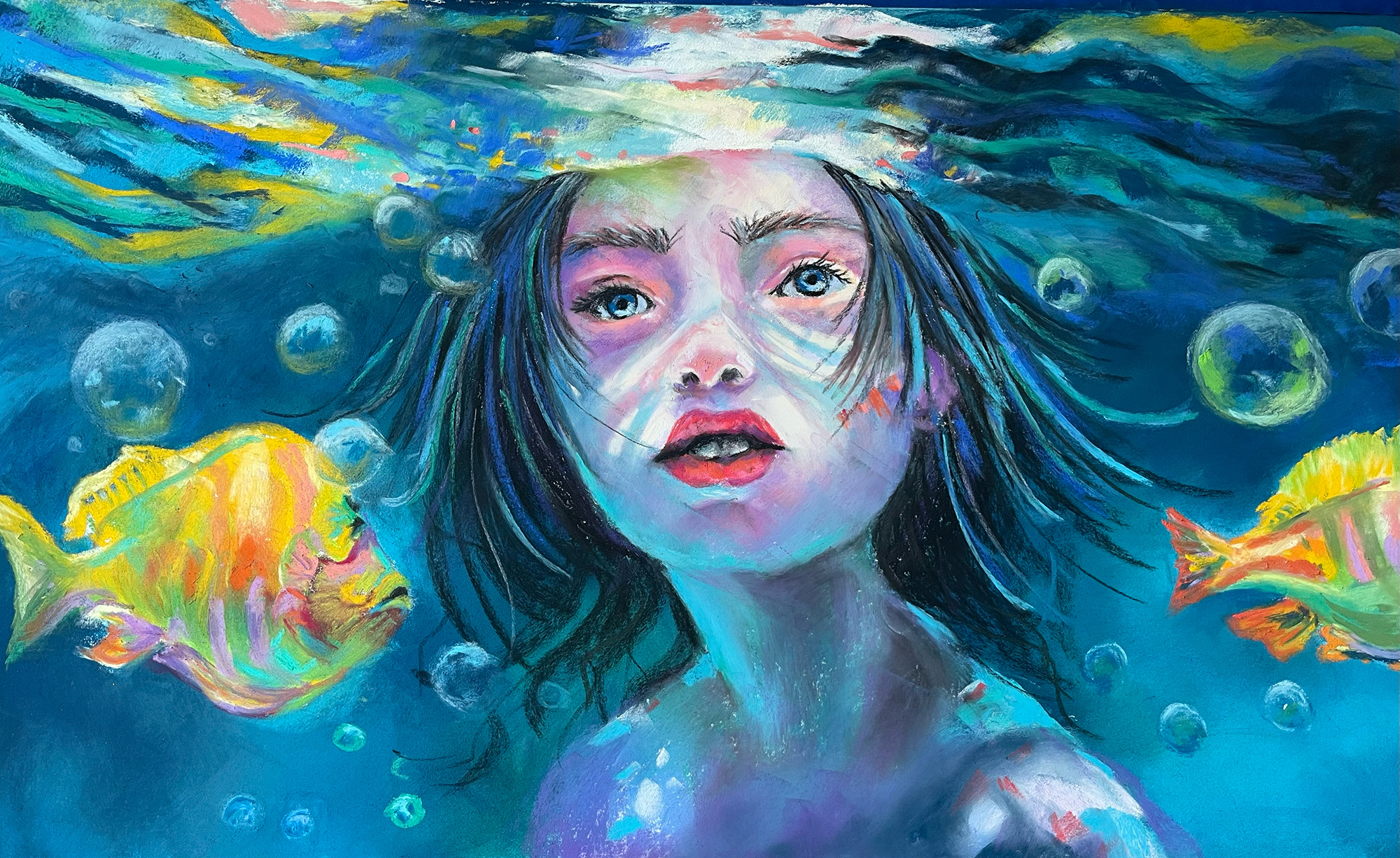 Bathtime | original pastel artwork